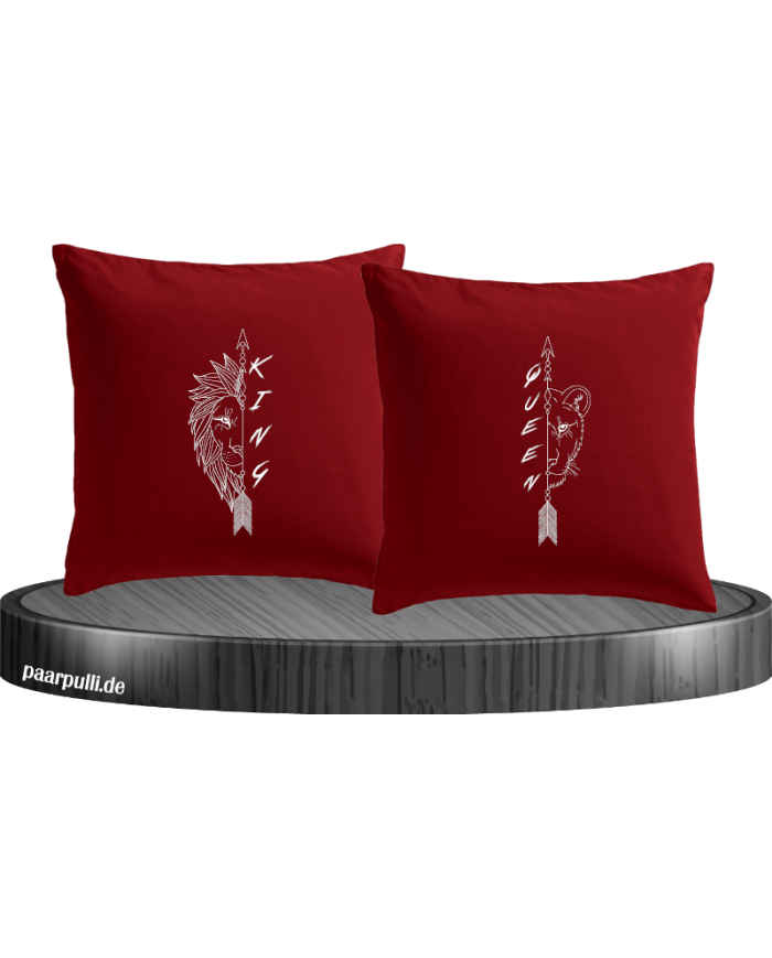 Lion King und Lon Queen Kissenbezüg Set