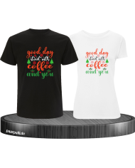 All I Need is Coffee And You Pärchen T-Shirt schwarz weiß