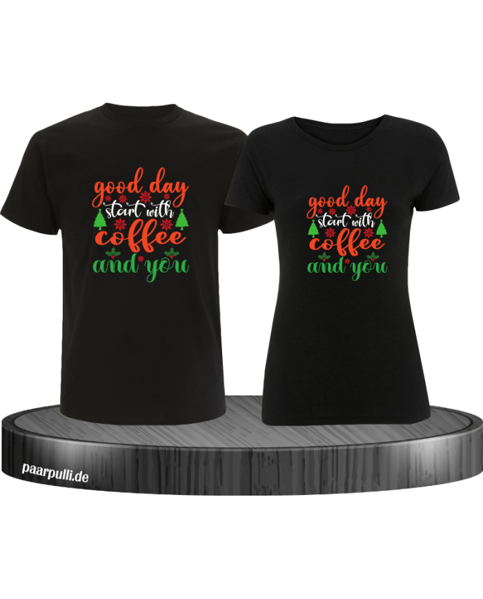 All I Need is Coffee And You Pärchen T-Shirt schwarz