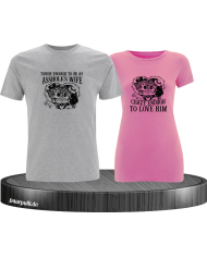 Tough and Crazy Pärchen T-Shirt grau rosa