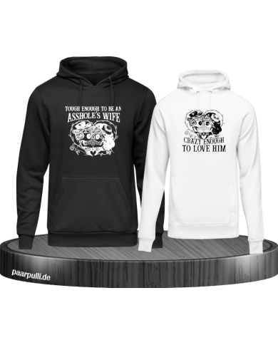 Tough and Crazy Hoodie schwarz weiß Tough and Crazy Hoodie schwarz weiß