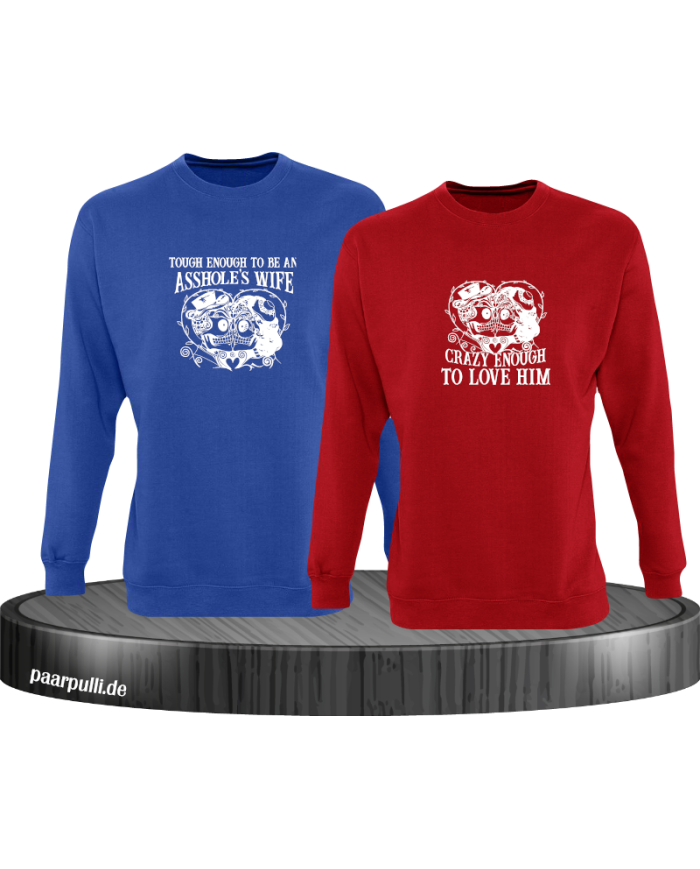 Tough and Crazy Sweatshirt blau rot