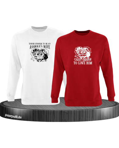 Tough and Crazy Sweatshirt weiß rot Tough and Crazy Sweatshirt weiß rot