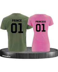Prince Princess Bruder Schwester Partnerlook in Khaki Rosa