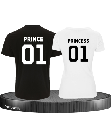 Prince Princess Bruder Schwester Partnerlook in Schwarz Weiß Prince Princess Bruder Schwester Partnerlook in Schwarz Weiß