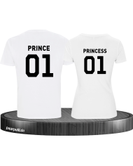 Prince Princess Bruder Schwester Partnerlook in  Weiß