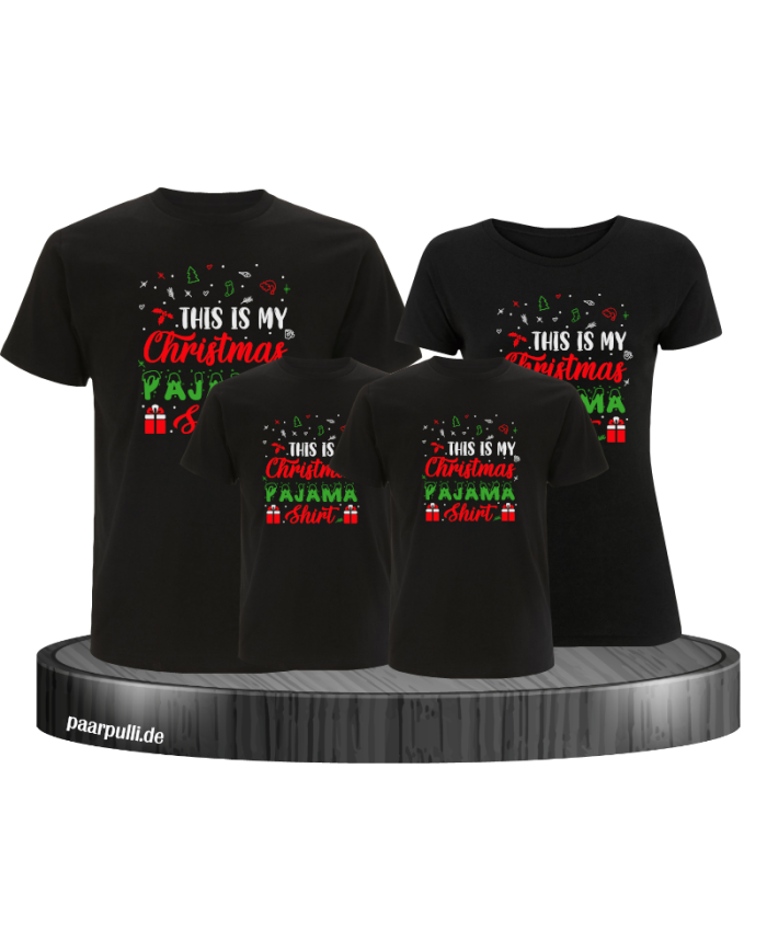 Weihnachts Shirts für die Familie schwarz