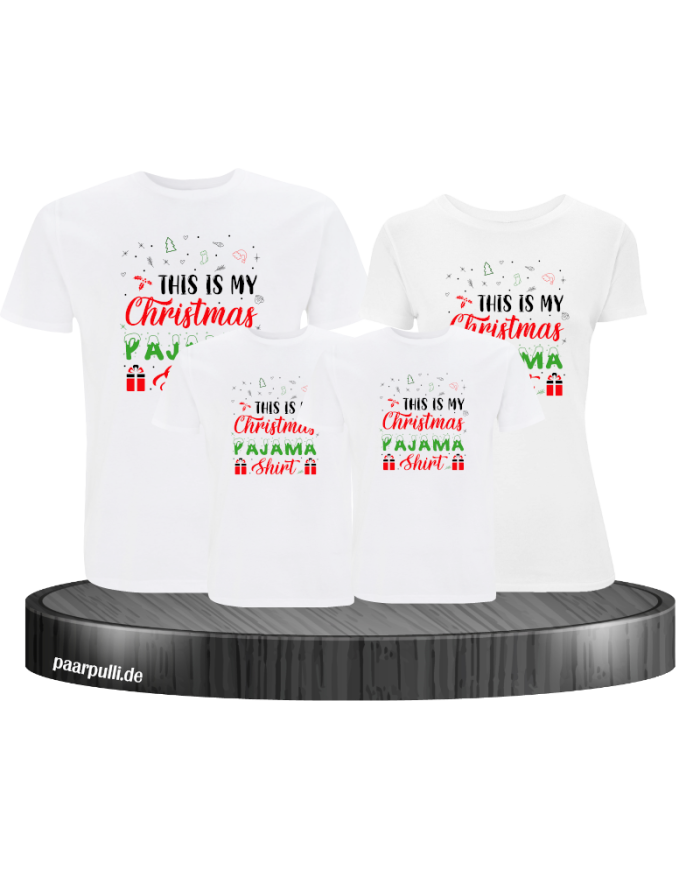 Weihnachts Shirts für die Familie weiß