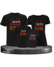 Weihnachts Shirts mit Body für die Familie schwarz