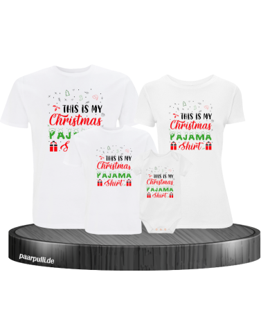 Weihnachts Shirts mit Body für die Familie weiß Weihnachts Shirts mit Body für die Familie weiß