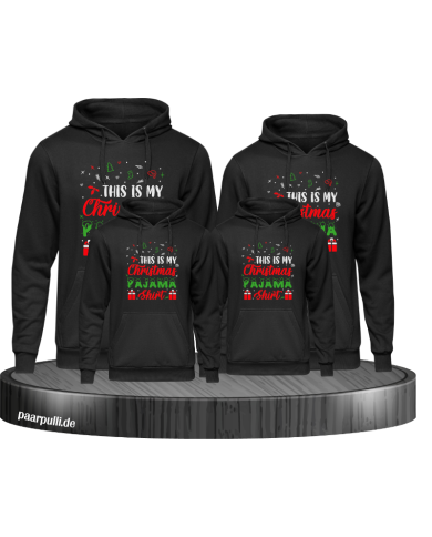 Weihnachts Hoodie mit für die Familie schwarz Weihnachts Hoodie mit für die Familie schwarz