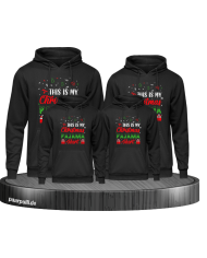 Weihnachts Hoodie mit für die Familie schwarz