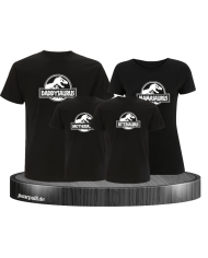 Dino Family T-Shirts Familienlook schwarz