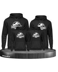 Dino Family Hoodies Familienlook schwarz