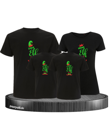 Elf Family Weihnachtsshirt schwarz Elf Family Weihnachtsshirt schwarz