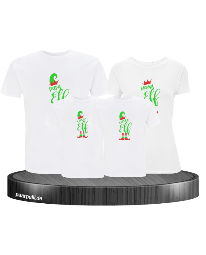 Elf Family Weihnachtsshirt weiß