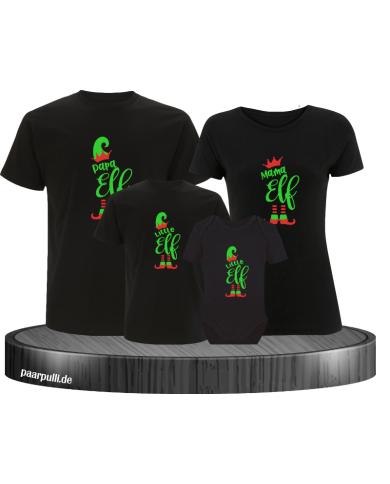 Elf Family Weihnachtsshirt mit Body schwarz Elf Family Weihnachtsshirt mit Body schwarz