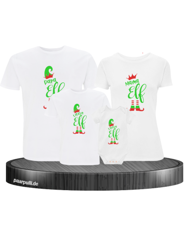Elf Family Weihnachtsshirt mit Body weiß Elf Family Weihnachtsshirt mit Body weiß