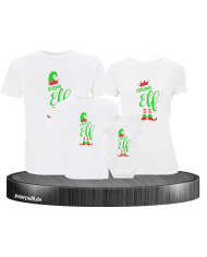 Elf Family Weihnachtsshirt mit Body weiß
