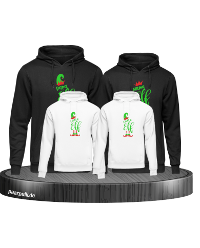 Weihnachtspulli Elf Family schwarz und weiß Weihnachtspulli Elf Family schwarz und weiß