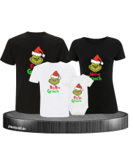 Grinch Weihnachtsshirt mit Body schwarz und weiß