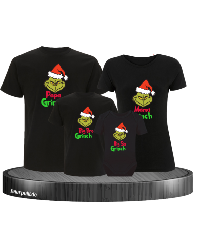 Grinch Weihnachtsshirt mit Body schwarz Grinch Weihnachtsshirt mit Body schwarz
