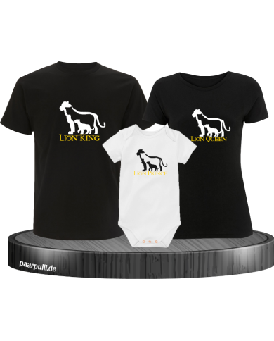 Lion Family mit Body schwarz und weiß Lion Family mit Body schwarz und weiß