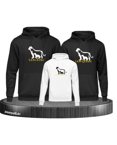 Lion Family mit Hoodie schwarz und weiß Lion Family mit Hoodie schwarz und weiß