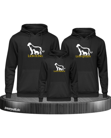 Lion Family mit Hoodie schwarz Lion Family mit Hoodie schwarz