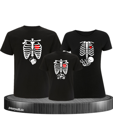 Skelett Halloween Shirt schwarz Skelett Halloween Shirt schwarz