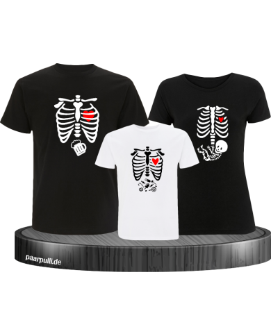 Skelett Halloween Shirt schwarz und weiß Skelett Halloween Shirt schwarz und weiß