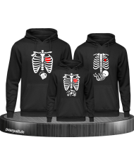 Skelett Halloween Hoodie schwarz