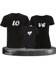 Love Me Familienlook Shirt schwarz
