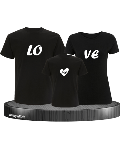 Love Me Familienlook Shirt mit Body schwarz Love Me Familienlook Shirt mit Body schwarz