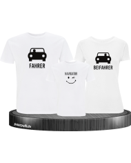 Fahrer, Beifahrer und Navigator weiß