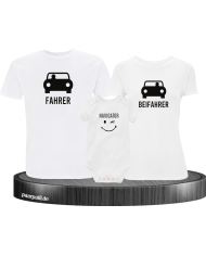 Fahrer, Beifahrer und Navigator weiß