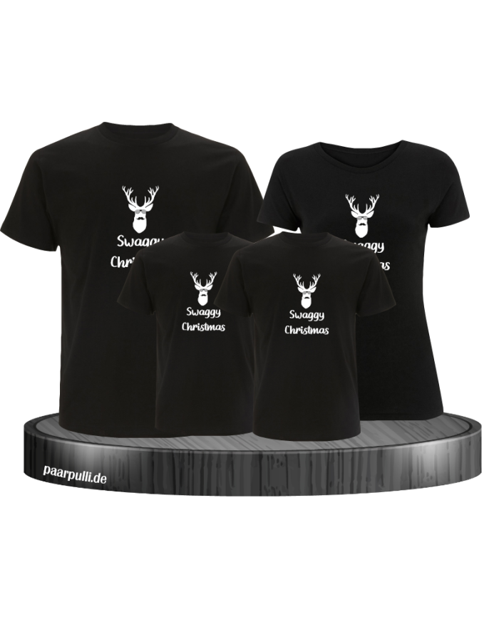 Swaggy Christmas 4er T-Shirts in schwarz
