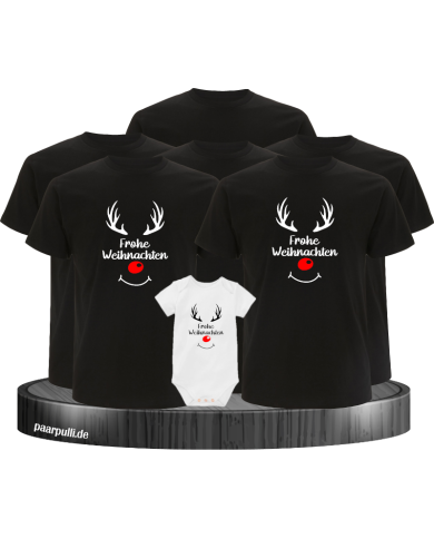 Rentier Frohe Weihnachten Familie Shirts Rentier Frohe Weihnachten Familie Shirts