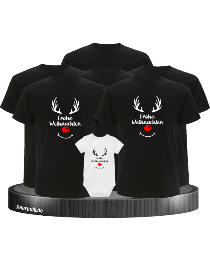 Reh Frohe Weihnachten Familienlook T-Shirts mit coolem Design