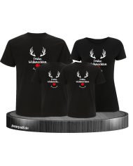Reh Frohe Weihnachten 4er Familienlook T-Shirts mit coolem Design