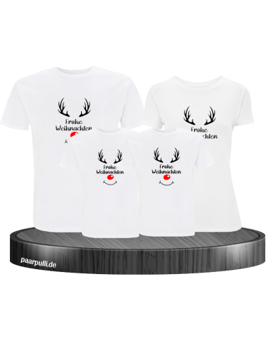 Reh Familienset T-shirts 4er in weiß Reh Familienset T-shirts 4er in weiß