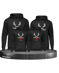 Reh Frohe Weihnachten 4er Familienlook Hoodies mit coolem Design