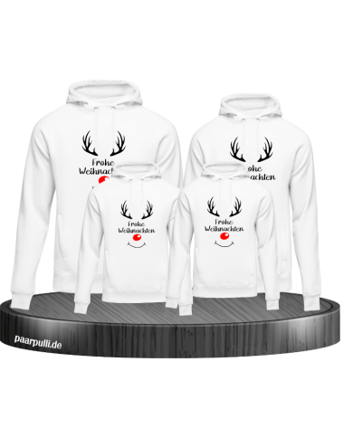 Reh Familienset Hoodies 4er in  weiß Reh Familienset Hoodies 4er in  weiß