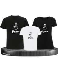 Schneemann T-Shirt Set schwarz und weiß