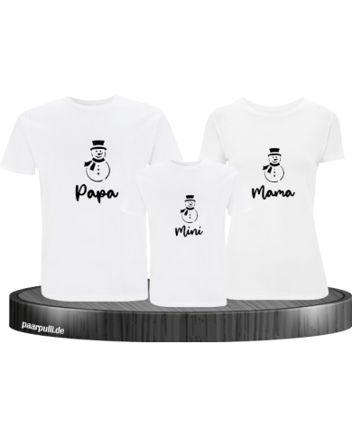 Schneemann T-Shirt Set weiß Schneemann T-Shirt Set weiß