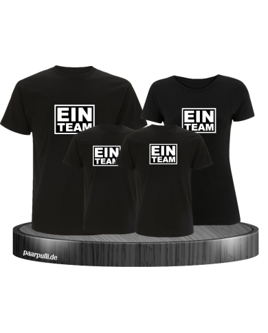 Ein Team Familienshirt schwarz