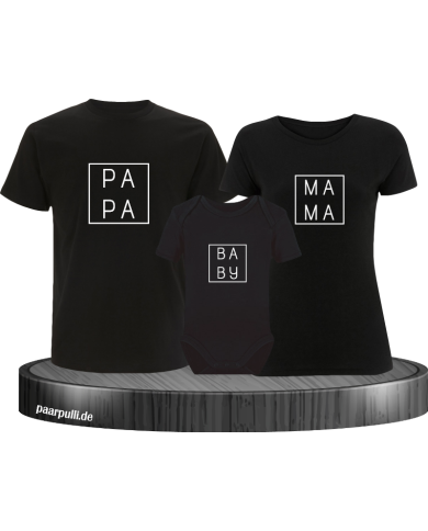 Papa Mama Baby Kasten Familie schwarz Papa Mama Baby Kasten Familie schwarz
