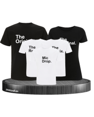 The Original The Remix und Mic Drop Familienlook Partner Set für die Familie in schwarz und weiß