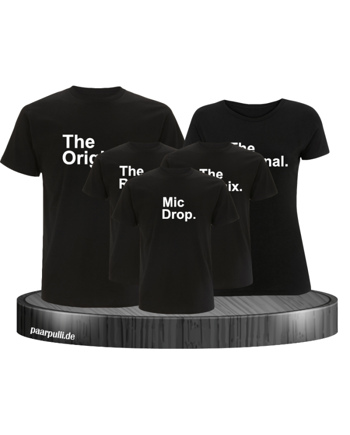 The Original The Remix und Mic Drop Familienlook Partner Set für die Familie in schwarz