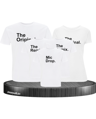 The Original The Remix und Mic Drop Familienlook Partner Set für die Familie in weiß The Original The Remix und Mic Drop Familienlook Partner Set für die Familie in weiß